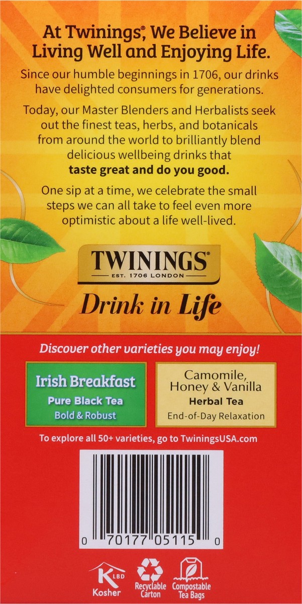 slide 8 of 9, Twinings of London English Breakfast Tea Flavourful Caffeinated for Energy Pure Black Tea Bags, Hot or Iced, 50 Count, 50 ct