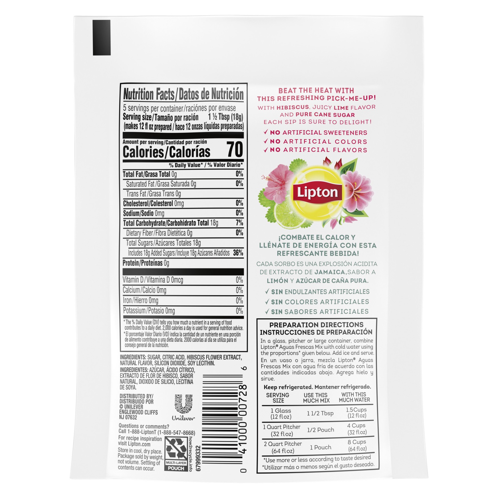 slide 4 of 4, Lipton Af Hibiscus Lime - 2 qt, 1 ct