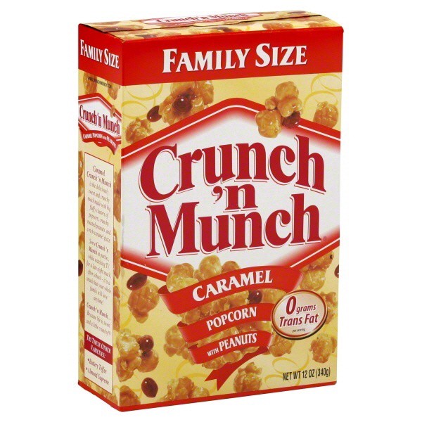 slide 1 of 1, Crunch 'n Munch Family Size Caramel Popcorn with Peanuts Family Size - 12 oz, 12 oz