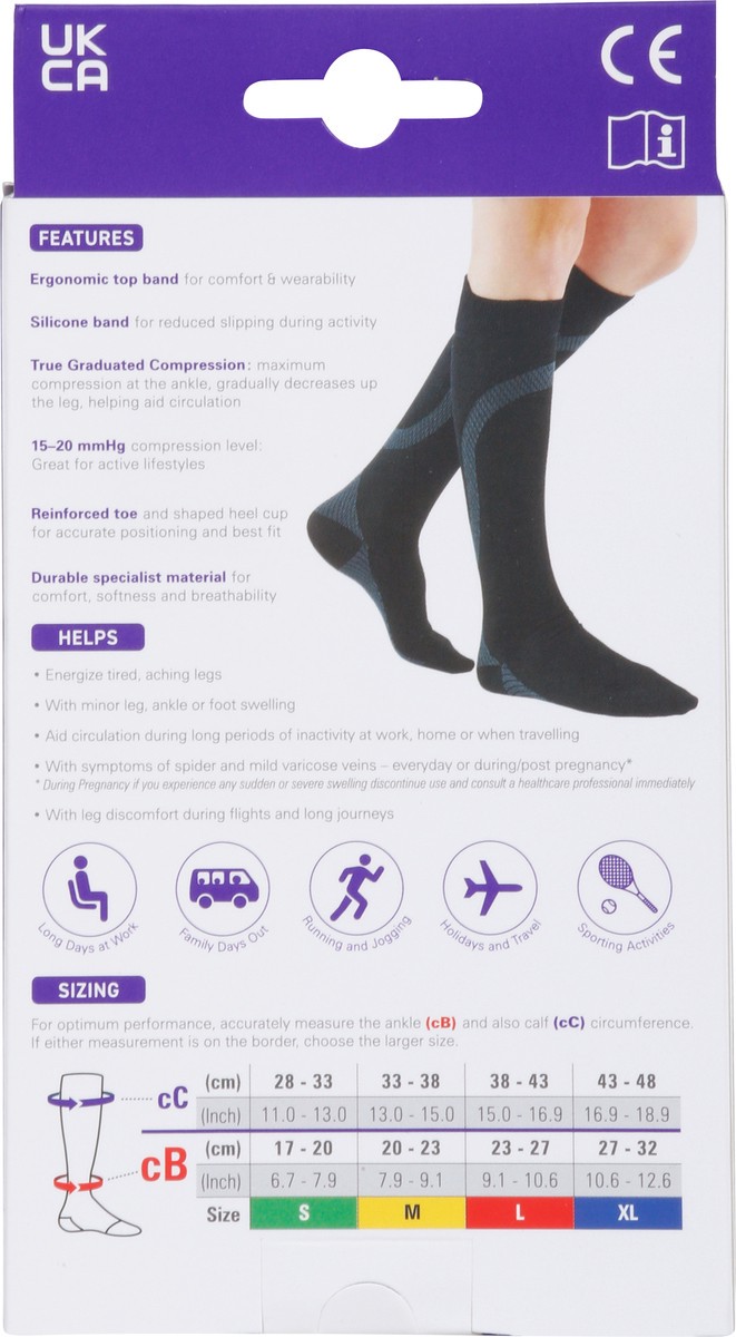 slide 6 of 9, Neo G Size L Black Energizing Moderate Active Socks L 1 ea, 1 ct