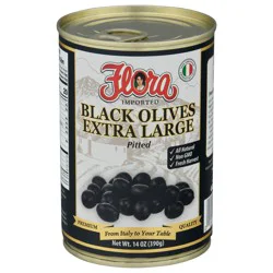 Flora Pitted Black Olives Extra Large - 14 oz