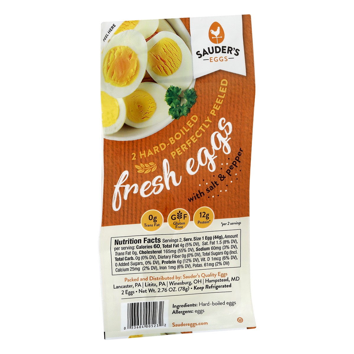 slide 9 of 9, Sauder's Eggs Had-Boiled With Salt & Pepper Fresh Eggs 2 ea, 2 ct