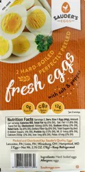 Sauder's Eggs Had-Boiled With Salt & Pepper Fresh Eggs 2 ea