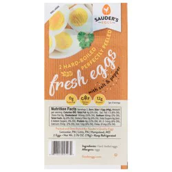 Sauder's Eggs Had-Boiled With Salt & Pepper Fresh Eggs 2 ea