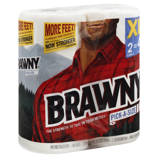 slide 1 of 1, Brawny Pick-A-Size Paper Towels - 2 XL Rolls, 260 ct