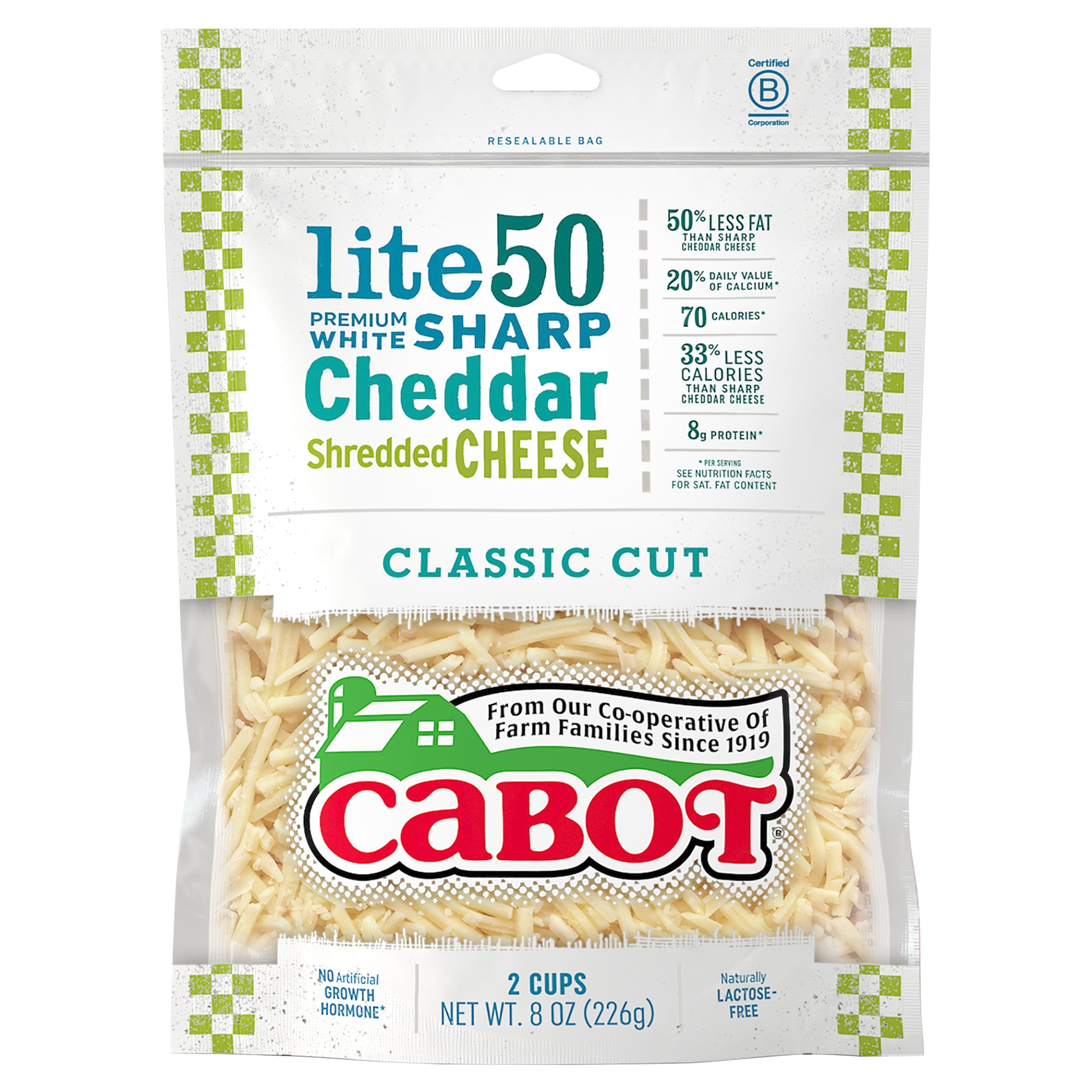 slide 1 of 3, Cabot Creamery Premium Natural Shredded Cheddar Cheese Sharp, 8 oz