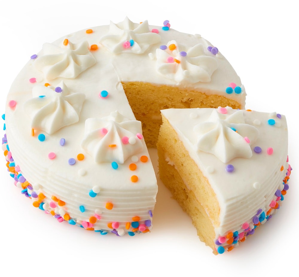slide 1 of 5, Bakery Fresh Goodness Vanilla Celebration Cake, 16.7 oz