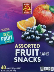 Sunny Select Assorted Assorted Fruit Flavored Snacks 40 - 0.8 oz Pouches
