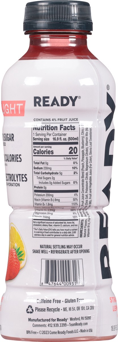 slide 3 of 9, Ready Nutrition Ready Light Strwbry Lmnade - 16.9 oz, 16.9 oz