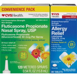 slide 1 of 1, Cvs Health 24Hr Nasal Spray + Allergy Relief Loratadine Hcl Combo Pack, 1 ct