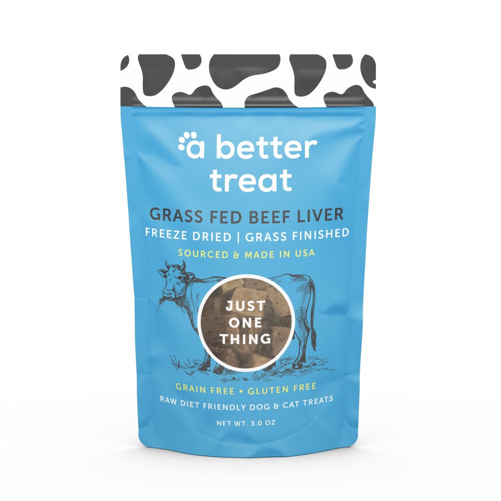 slide 1 of 2, A Better Treat Freeze Dried Grass Fed Beef Liver Pet Treats, 3 oz