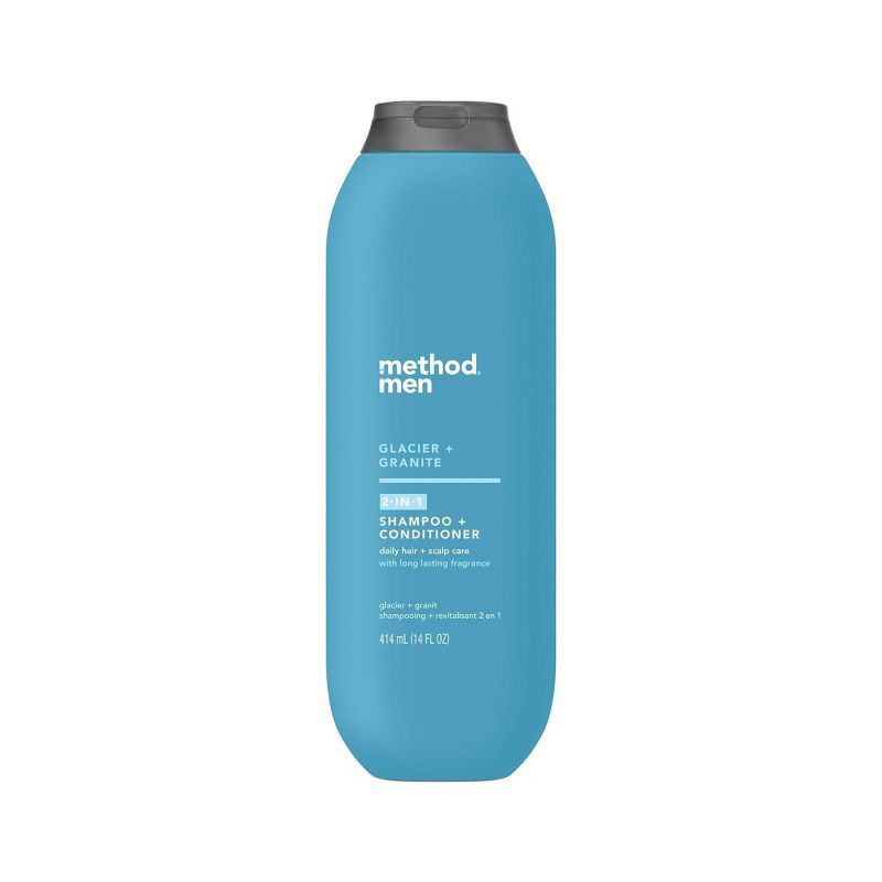 slide 1 of 12, method Men 2-in-1 Glacier + Granite Shampoo + Conditioner 14 fl oz, 14 fl oz