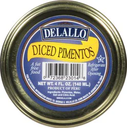 Delallo Dice Pimentos 4 fl oz
