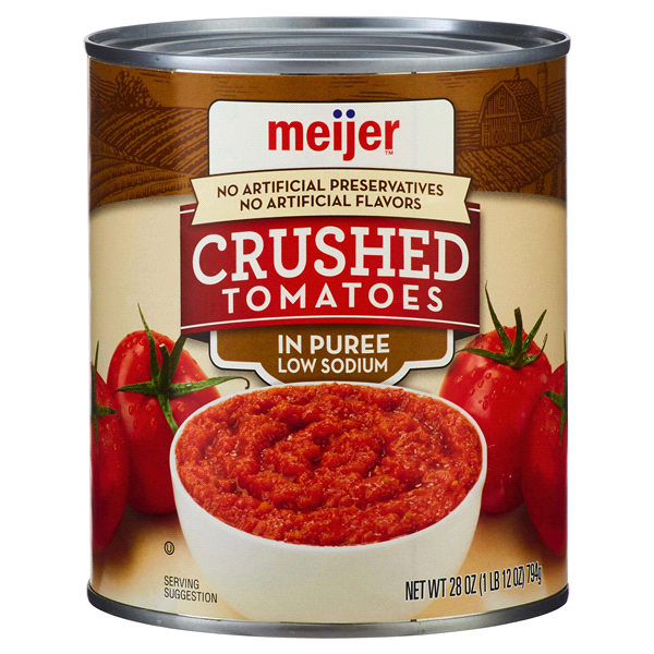 slide 1 of 1, Meijer Crushed Tomato In Puree Low Sodium, 28 oz