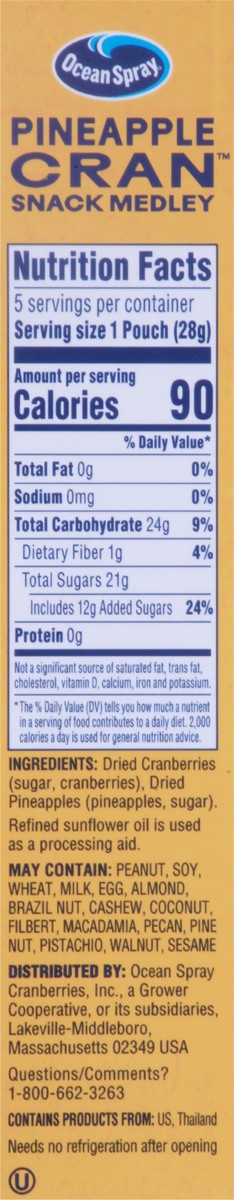slide 4 of 9, Ocean Spray Snack Medley Pineapple Cran™ 1oz, 5 Count, 5 ct