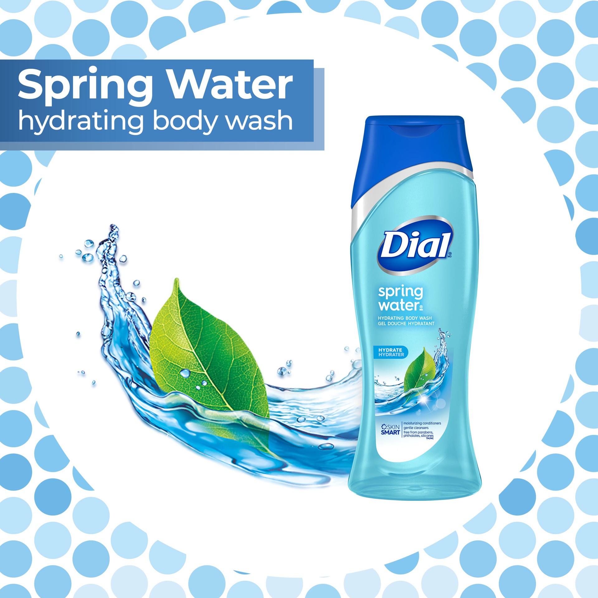 slide 3 of 5, Dial Body Wash, Spring Water, 16 fl oz, 16 fl oz