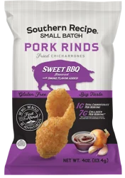 Southern Recipe Small Batch Sweet BBQ Pork Rinds with Smoke Flavor Added - 4 oz