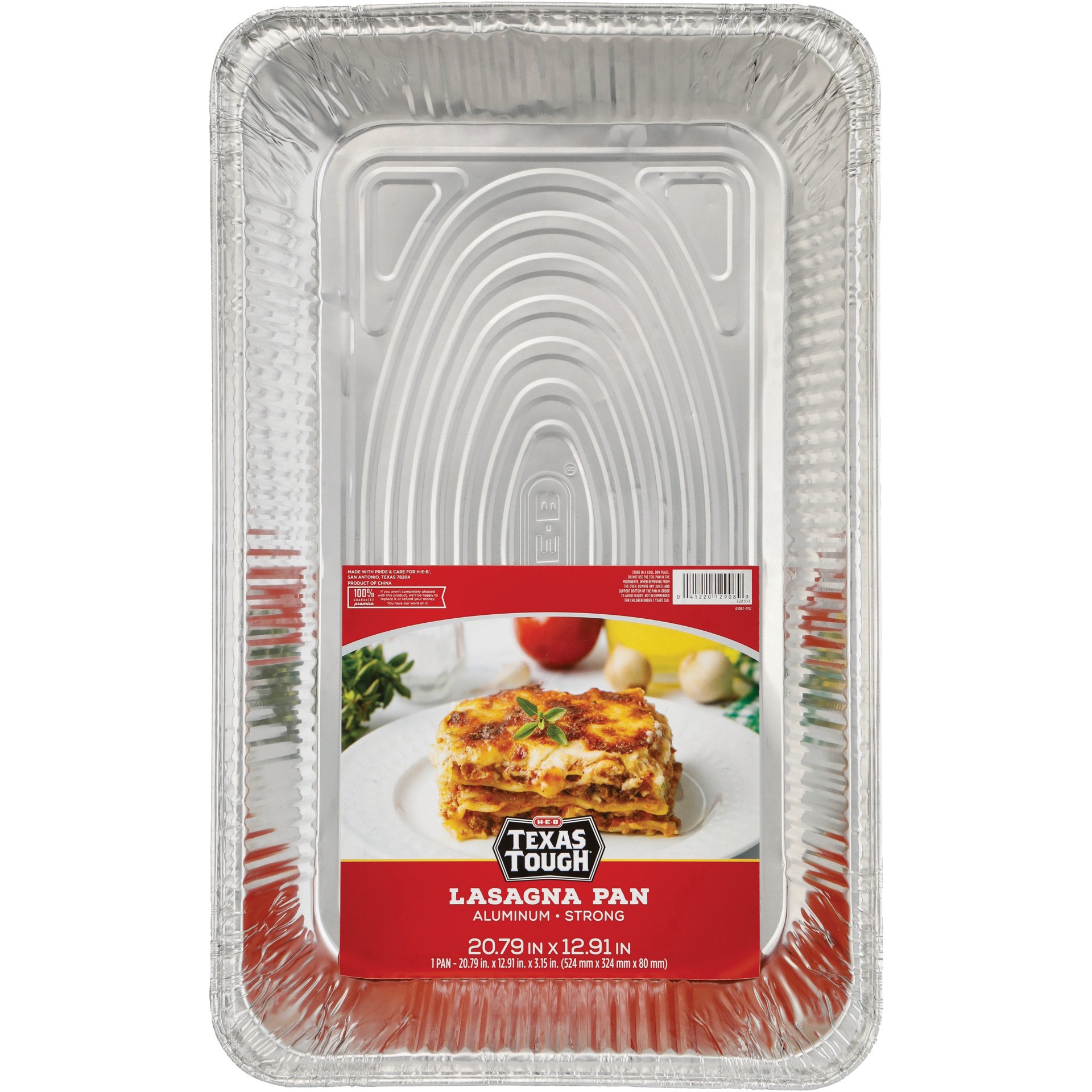 slide 1 of 1, H-E-B Texas Tough Aluminum Lasagna Pan, 20ftft x 12ftft