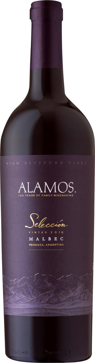 slide 3 of 3, Alamos Seleccion Malbec Argentina Red Wine 750ml, 750 ml