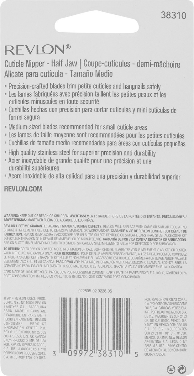 slide 5 of 9, Revlon Accurate Trimming 1/2 Jaw Cuticle Nipper 1 ea, 1 ct