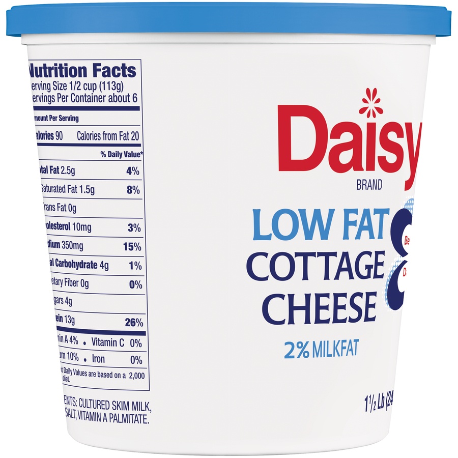 slide 2 of 8, Daisy Low Fat 2% Small Curd Cottage Cheese, 24 oz