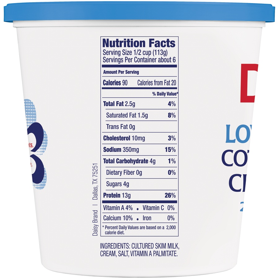 slide 6 of 8, Daisy Low Fat 2% Small Curd Cottage Cheese, 24 oz