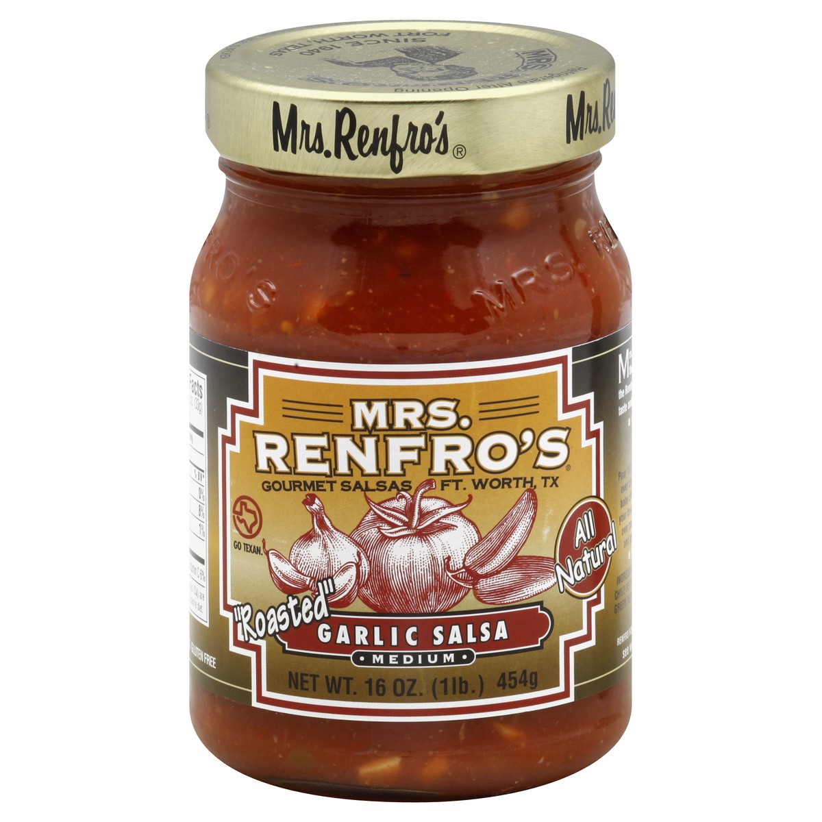 slide 2 of 2, Mrs. Renfro's Renfro Garlic Salsa, 16 oz