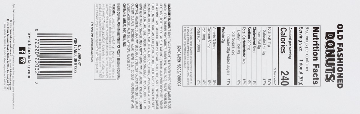 slide 4 of 13, Franz Old Fashioned Glazed Donuts, 6 ct; 12 oz