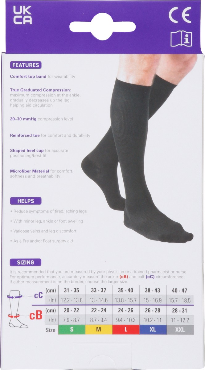 slide 9 of 9, Neo G Size XL Black 20-30 mmHg Firm Therapeutic Mens Socks 1 Pair, 1 ct