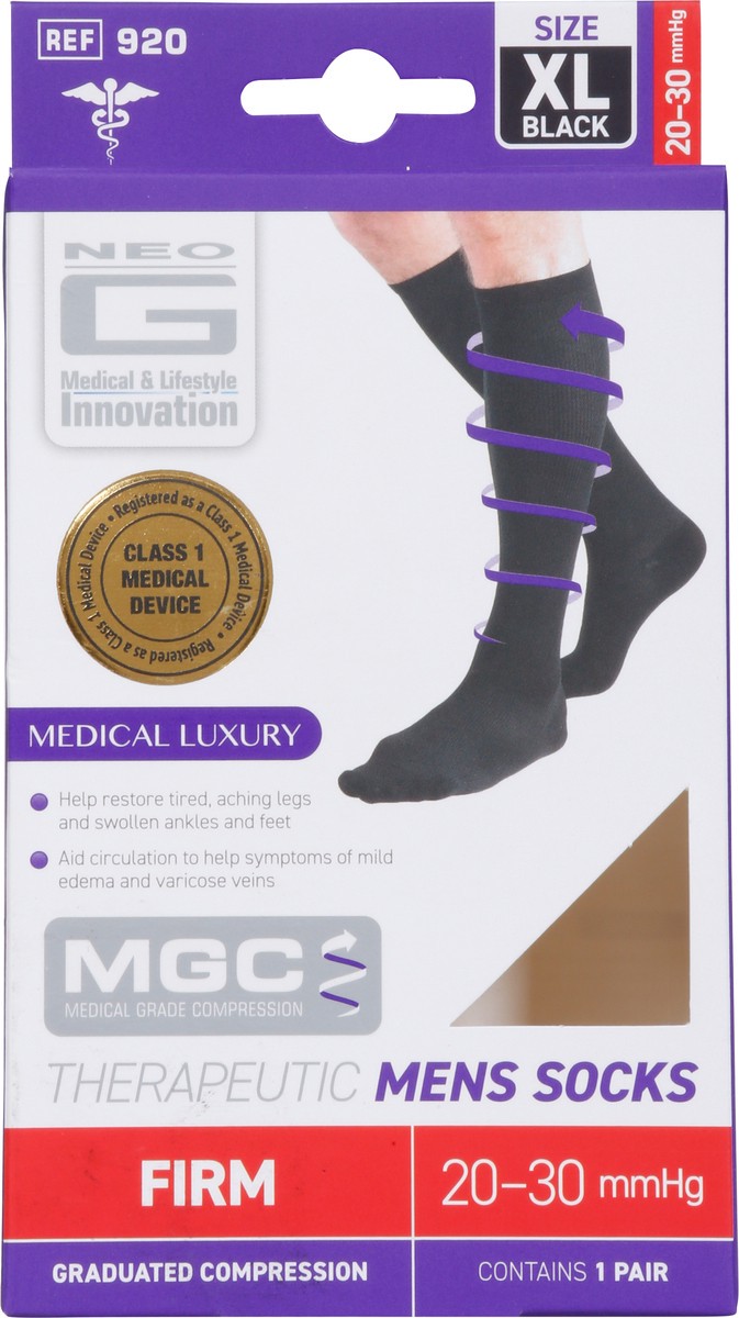 slide 8 of 9, Neo G Size XL Black 20-30 mmHg Firm Therapeutic Mens Socks 1 Pair, 1 ct