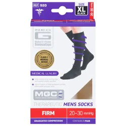 Neo G Size XL Black 20-30 mmHg Firm Therapeutic Mens Socks 1 Pair