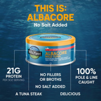 slide 12 of 13, Wild Planet Wild Albacore Tuna No Salt Added - 5oz, 5 oz