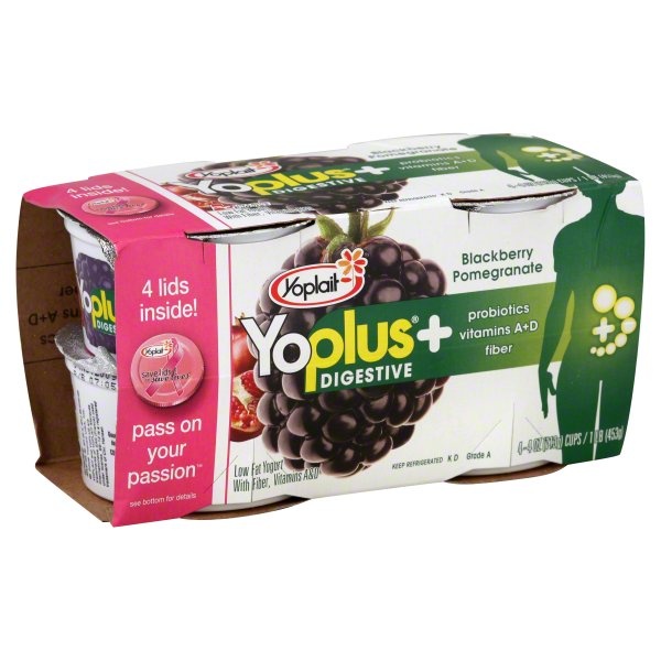 slide 1 of 1, Yoplait Yogurt, Lowfat, Blackberry Pomegranate, 4 oz