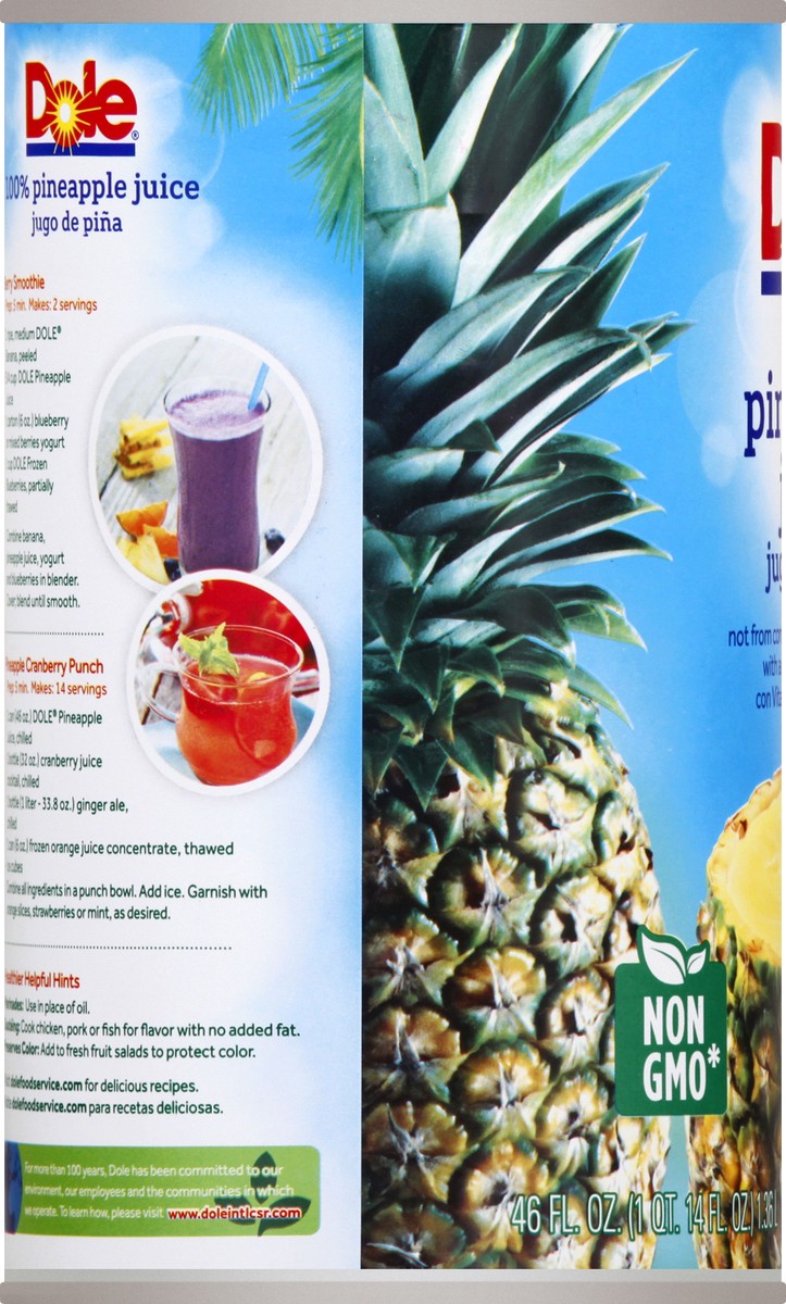 slide 7 of 10, Dole 100% Pineapple Juice - 46 oz, 46 oz