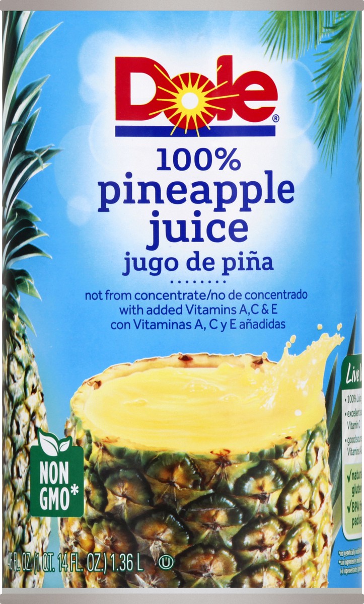 slide 9 of 10, Dole 100% Pineapple Juice - 46 oz, 46 oz