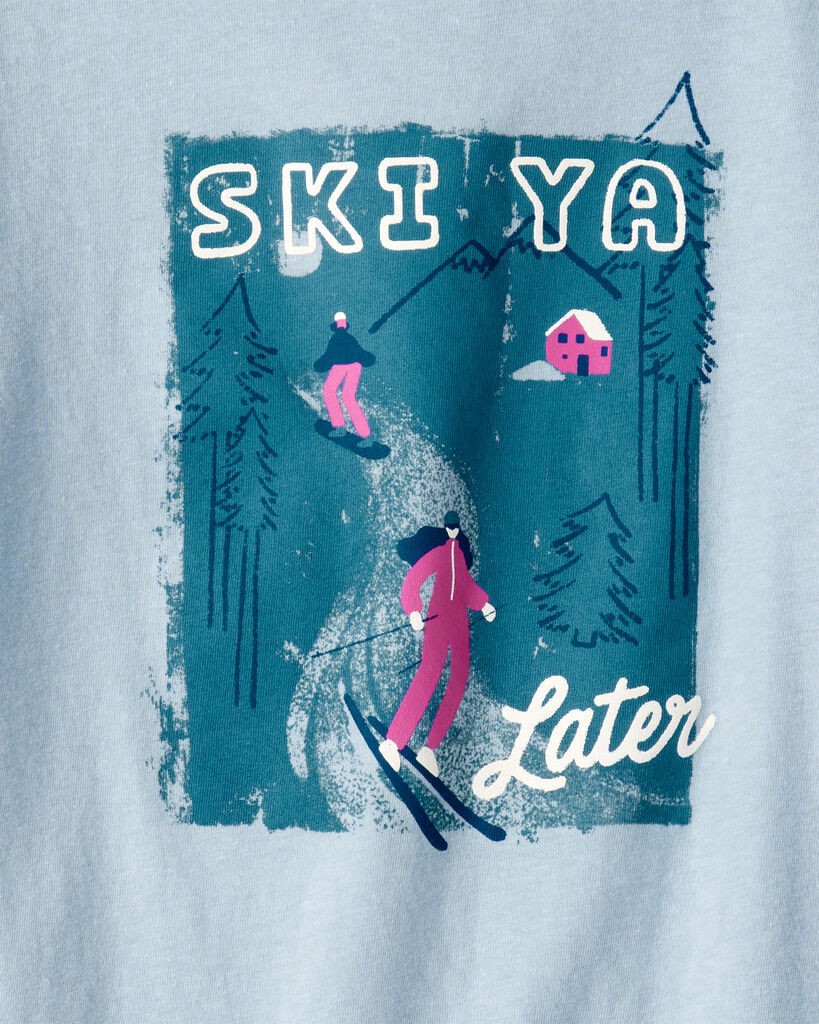slide 2 of 2, Carter's Girls Skiing Long-Sleeve Graphic Tee - Blue Blue M, 1 ct