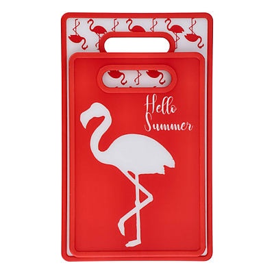 slide 1 of 1, Cook Prep Eat Flamingo Print Cutting Boards, 2 ct