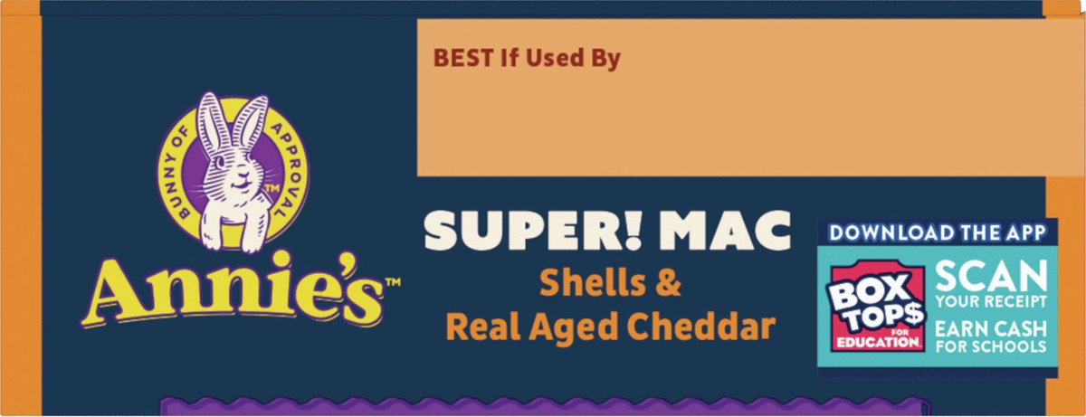 slide 9 of 14, Annie's Super! Mac, Macaroni And Cheese, Shells and Real Aged Cheddar, Made with Organic Pasta, 6 oz, 6 oz