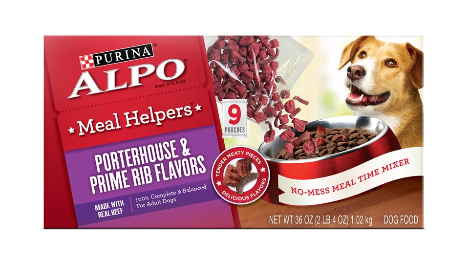 slide 2 of 2, ALPO Meal Helpers Porterhouse & Prime Rib Flavors Dog Food, 36 oz