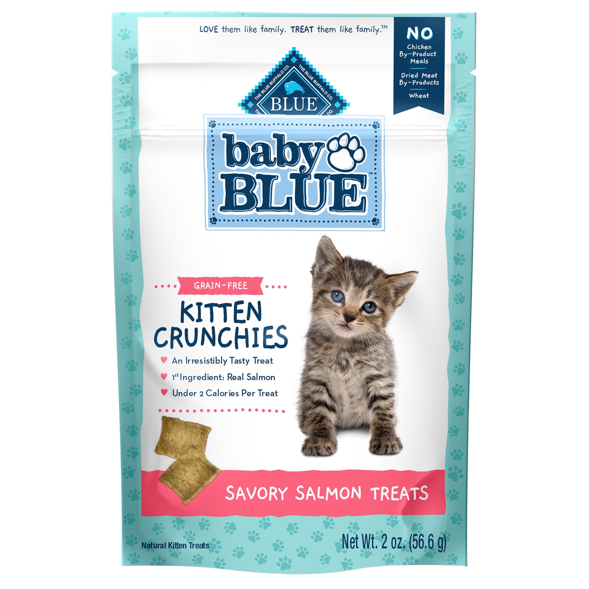 slide 1 of 2, Blue Buffalo Baby Blue Crunchies Natural Grain Free Savory Cat Treats, Salmon Recipe, 2 oz