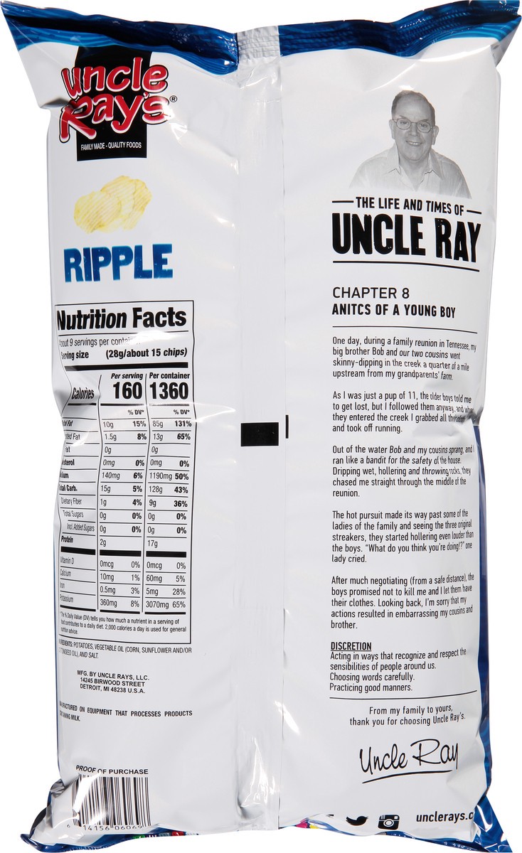 slide 13 of 13, Uncle Ray's Ripple Chips, 8.5 oz