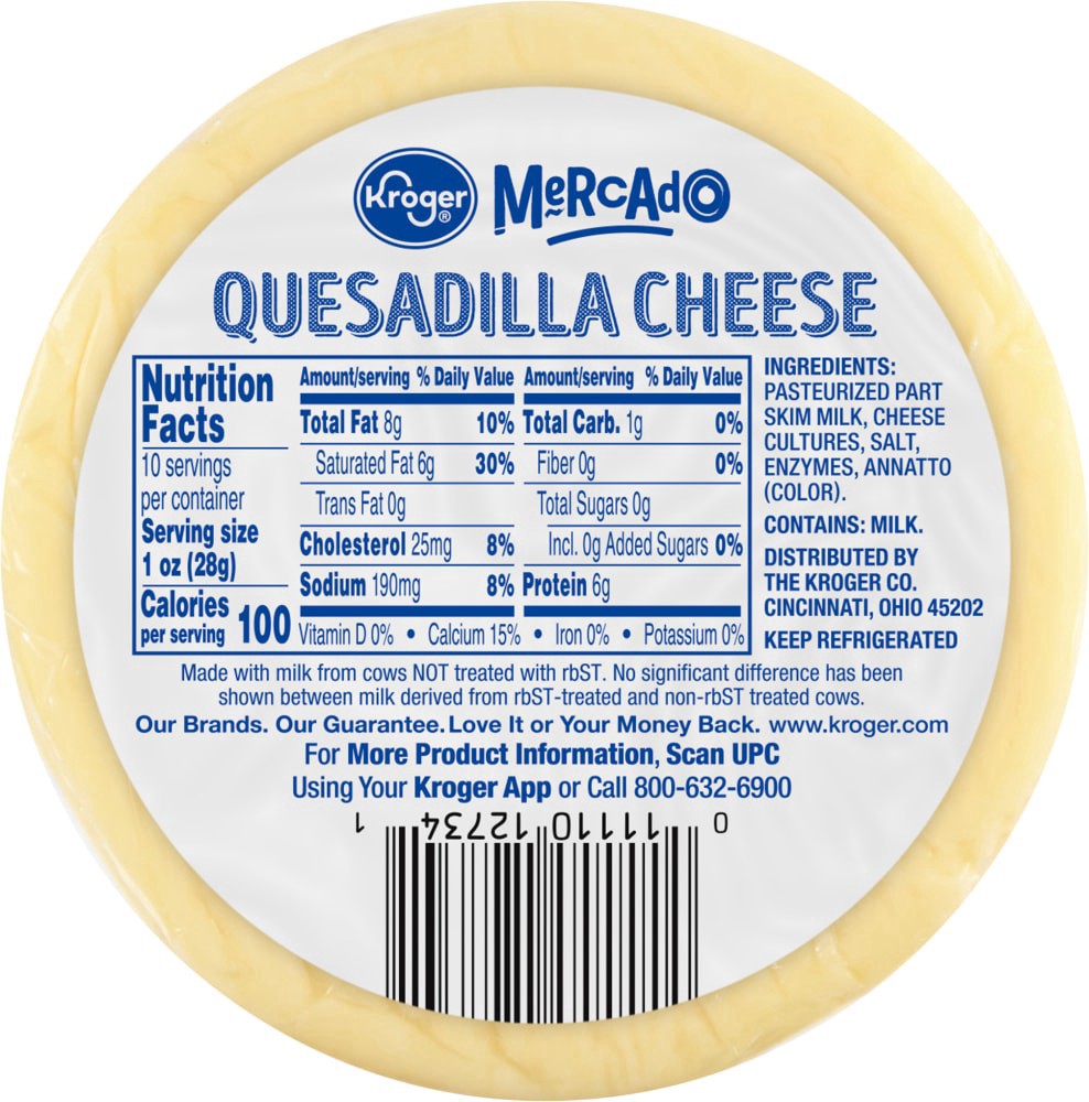 slide 2 of 2, Kroger Mercado Quesadilla Cheese, 10 oz