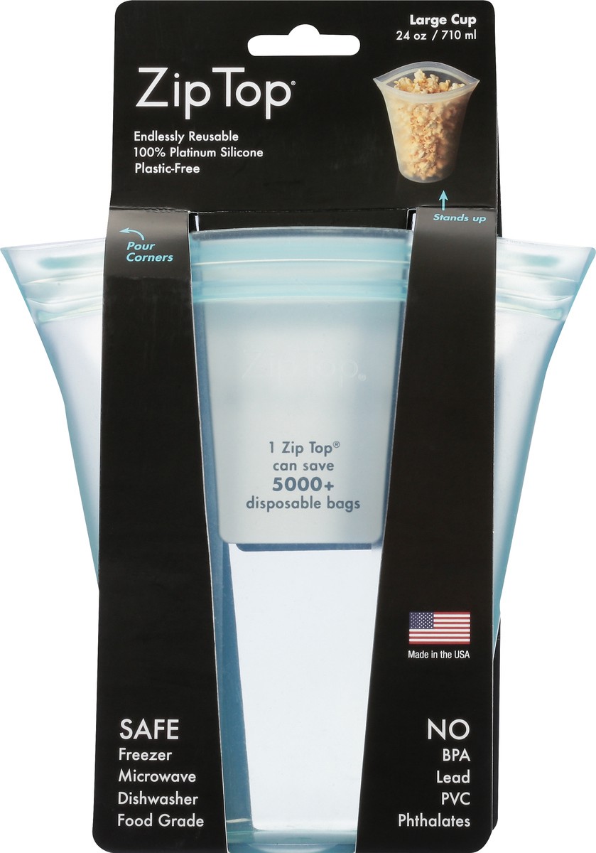 slide 6 of 9, Zip Top 24 Ounce Large Teal Cup 1 ea, 1 ct