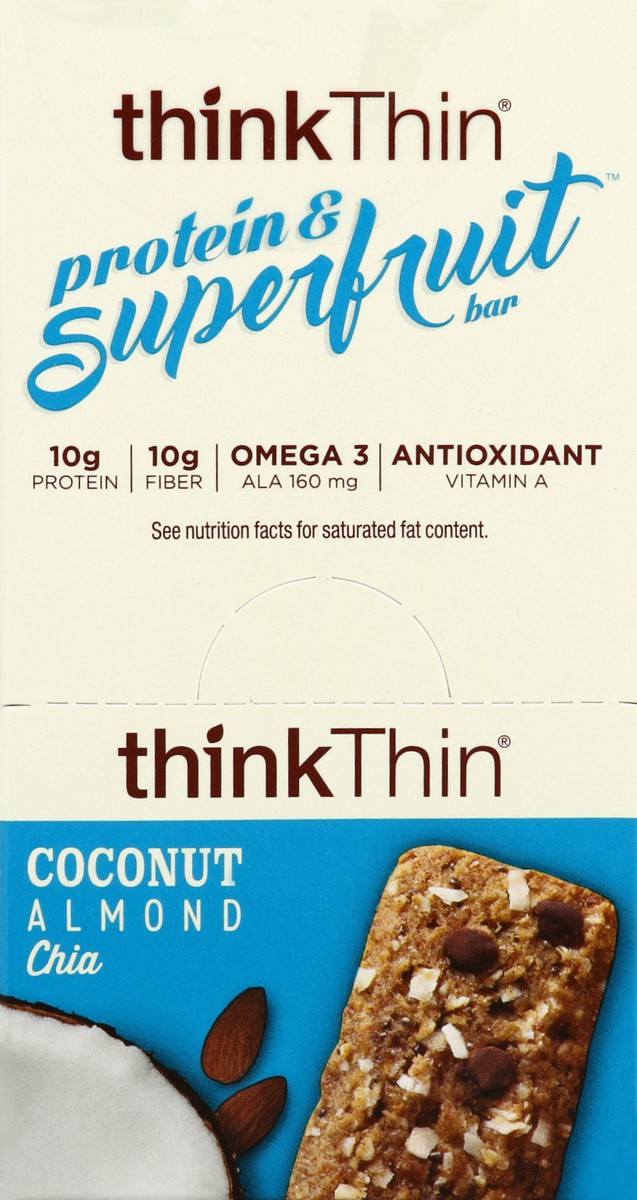 slide 5 of 6, thinkThin Protein & Superfruit Coconut Almond Bar, 2.19 oz