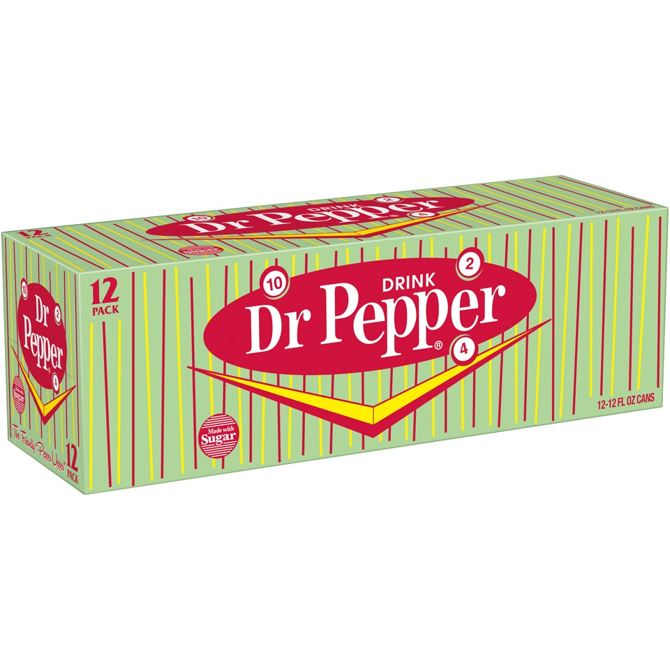 slide 2 of 3, Dr Pepper Made With Sugar, 12 ct; 12 fl oz