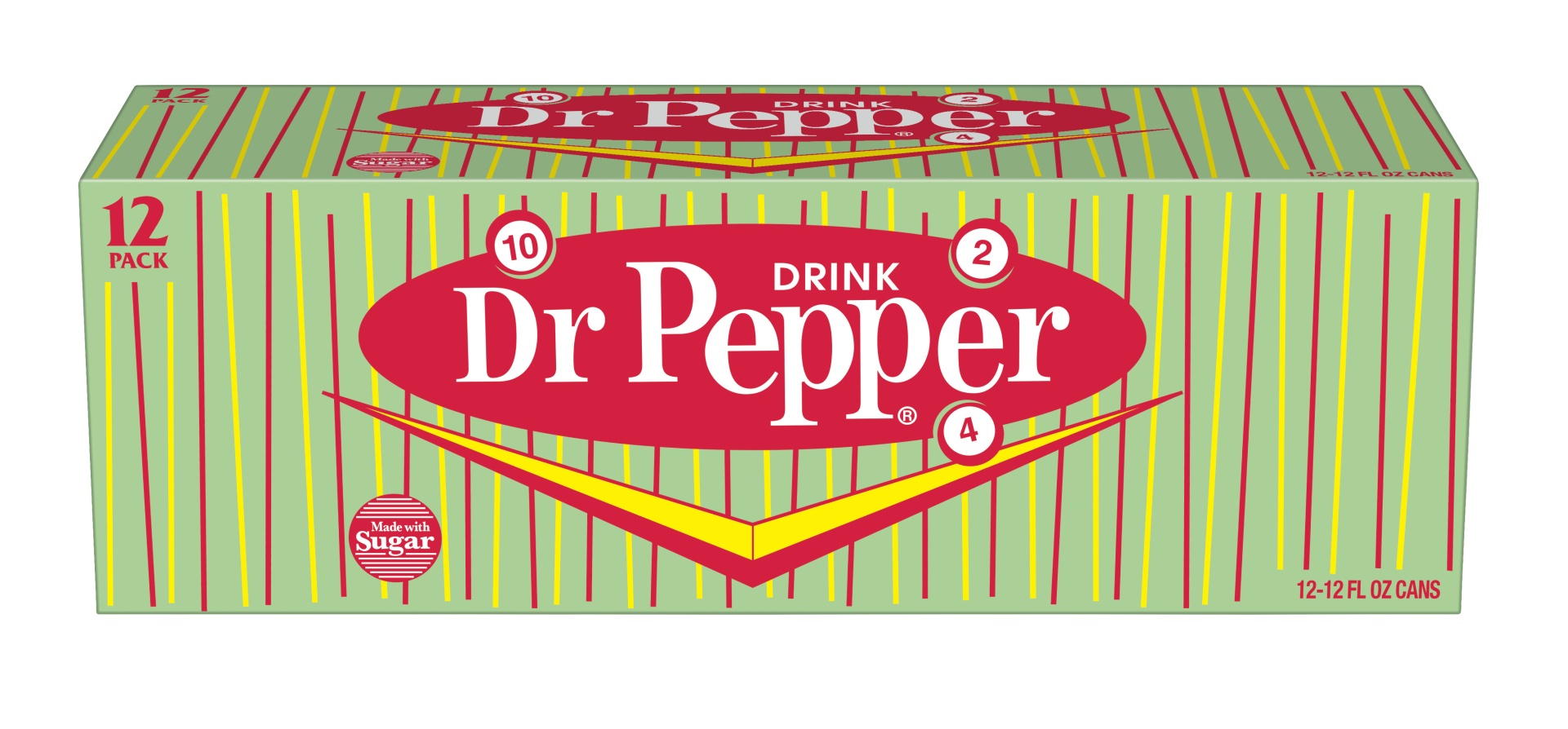 slide 1 of 3, Dr Pepper Made With Sugar, 12 ct; 12 fl oz