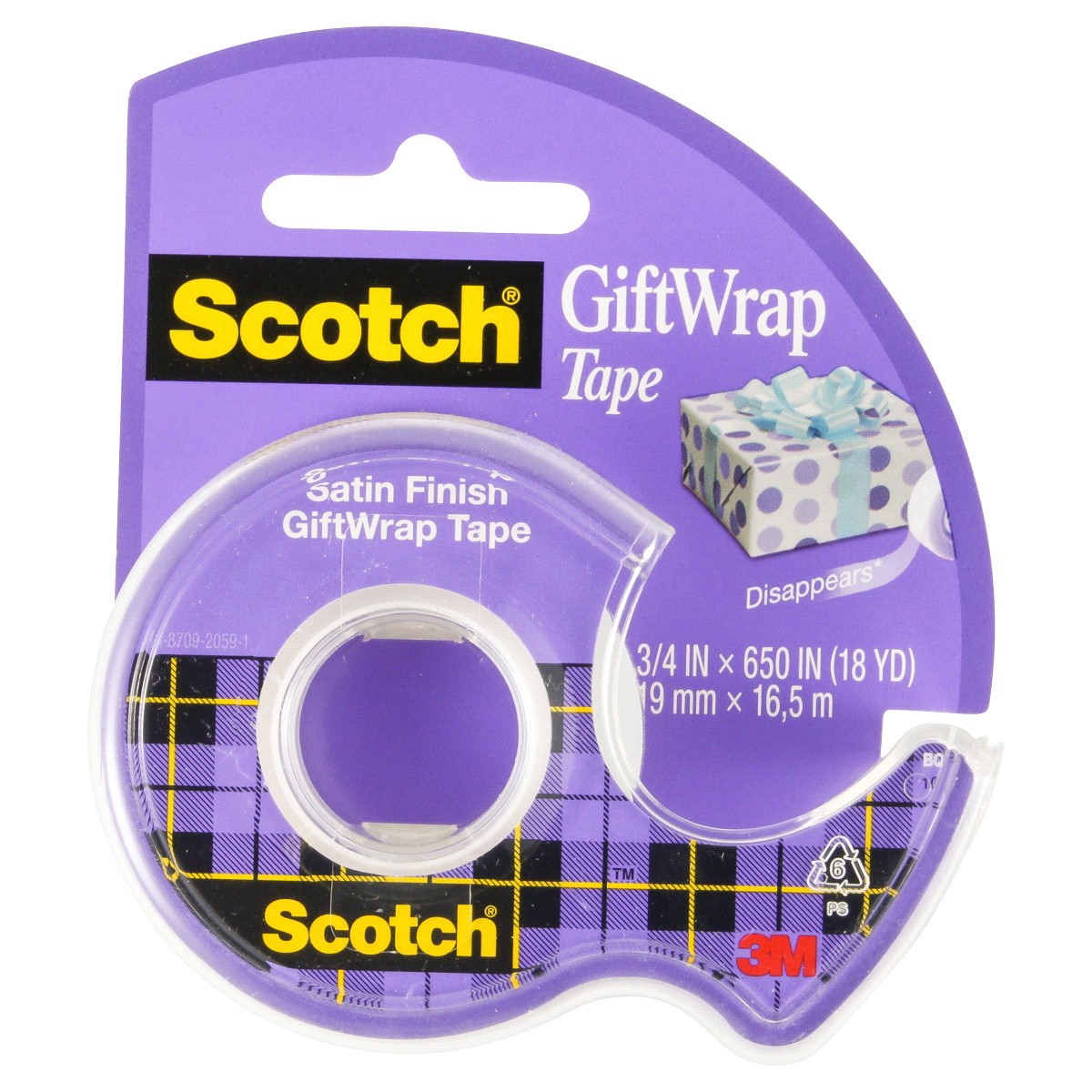 slide 1 of 5, Scotch Satin Gift Wrap Tape 075'' X 650'', 650 in