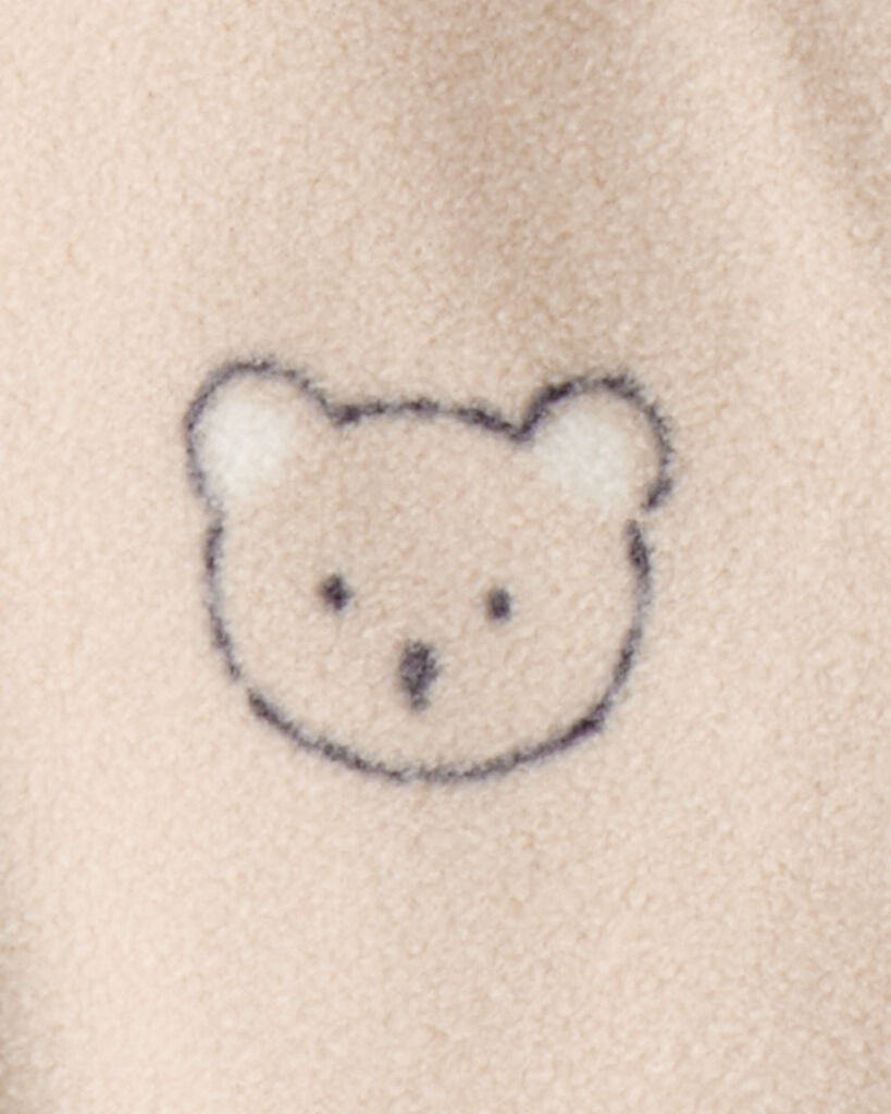 slide 2 of 3, Carter's Carters Baby Boy Bear DreamPlush Snug Fit 2-Way Zip Sleep & Play Pajamas - Khaki Beige 3M, 1 ct