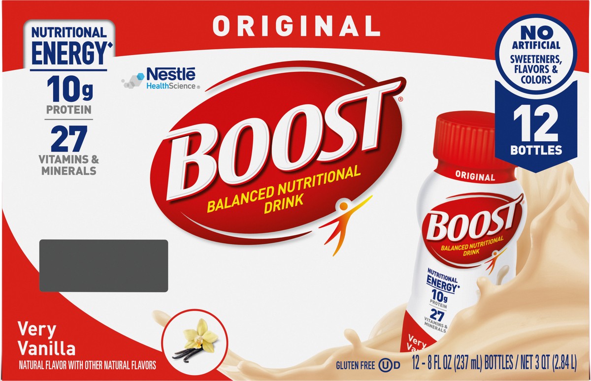 slide 6 of 9, Boost Very Vanilla Original Nutritional Drinks , 12 ct; 8 fl oz