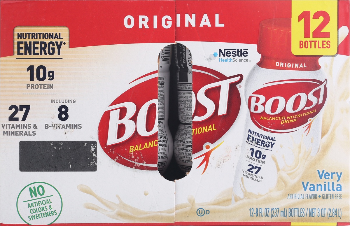 slide 6 of 11, Boost Original Ready To Drink Nutritional Drink, Very Vanilla Nutritional Shake, 12 ct; 8 fl oz